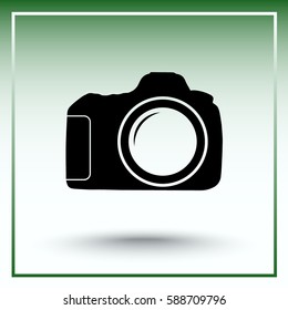 Photo camera sign icon, vector illustration. Flat design style 