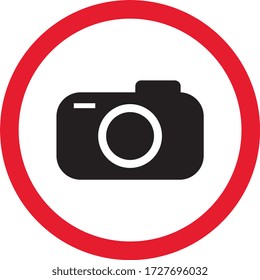 Signo de cámara fotográfica, símbolo, ilustración vectorial