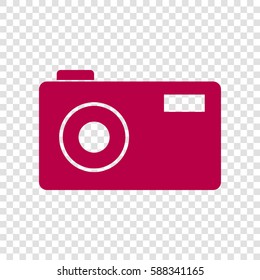 Photo camera sign. Vector. Bordo icon on transparent background.