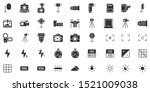 Photo camera silhouette icon. Photography cameras shutter speed, aperture and digital camera exposure black stencil. Video camera lens, film or dslr tripod pictogram. Isolated icons vector set