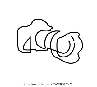 Photo camera silhouette,camera shaped line