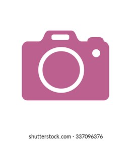 Photo camera simbol. DSLR camera sign icon. Digital camera. Flat design style. 