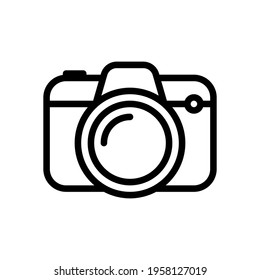 Fotokamera, einfaches digitales Symbol. Schwarzes Symbol auf weißem Hintergrund