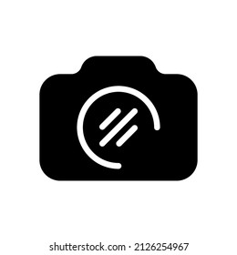 Photo camera, simple digital icon. Black icon on white background