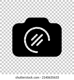 Photo camera, simple digital icon. Black symbol on transparent background