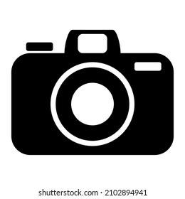 Photo camera simple vector sign on a white background.