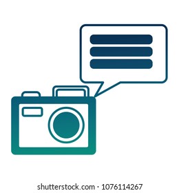 photo camera and speech bubble social media