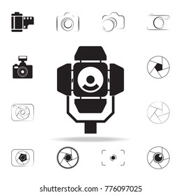 Photo camera Spotlight icon with shadow. Set of Photo elements icon. Camera quality graphic design collection icons for websites, web design, mobile app on white background