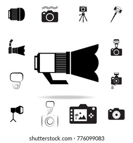 Photo camera Spotlight icon with shadow. Set of Photo elements icon. Photo camera quality graphic design collection icons for websites, web design, mobile app on white background