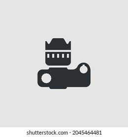 Photo Camera. Top View. Simple Shape Vector Icon