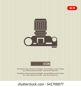 Photo camera top view, vector