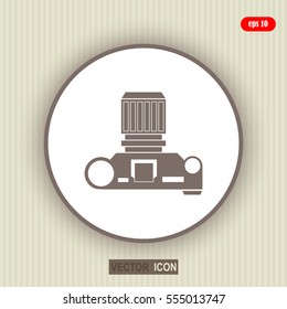 Photo camera top view, vector