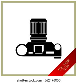 Photo camera top view, vector