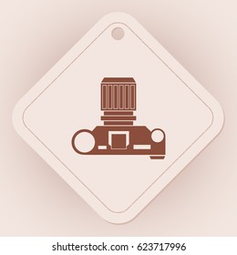 Photo camera top view, vector