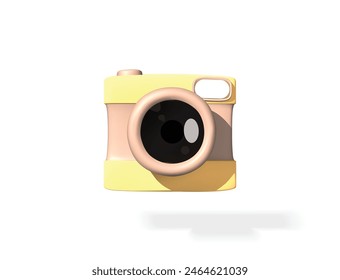 Photo camera vector 3d icon. Cartoon camera icon