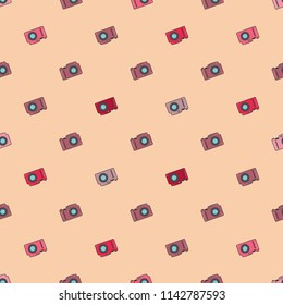 Photo camera vector colorful seamless pattern