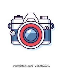 Photo Camera Vector Flat Illustration. Perfect for different cards, textile, web sites, apps 