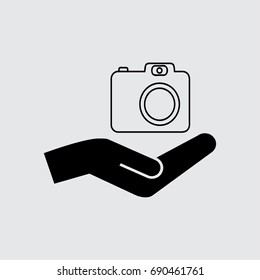 Photo camera vector icon