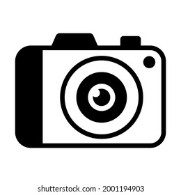 Fotokamera, Vektorsymbol - Schwarz Stil, hochwertige Vektorgrafik.