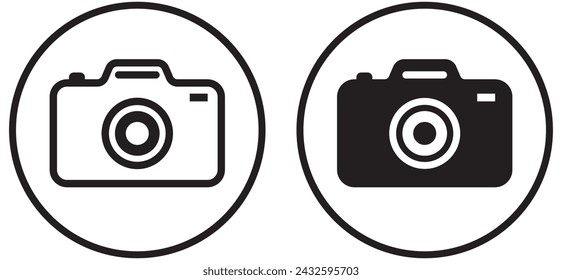Icono de vector de cámara de fotos, colección de iconos de cámara