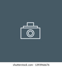 Photo Camera vector icon. Photo Camera concept stroke symbol design. Thin graphic elements vector illustration, outline pattern for your web site design, logo, UI. EPS 10.