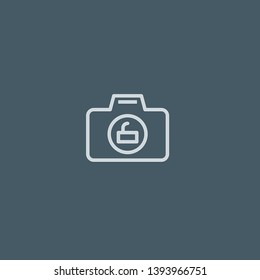 Photo Camera vector icon. Photo Camera concept stroke symbol design. Thin graphic elements vector illustration, outline pattern for your web site design, logo, UI. EPS 10.