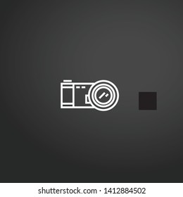 Photo Camera vector icon. Photo Camera concept stroke symbol design. Thin graphic elements vector illustration, outline pattern for your web site design, logo, UI. EPS 10.