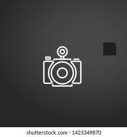 Photo Camera vector icon. Photo Camera concept stroke symbol design. Thin graphic elements vector illustration, outline pattern for your web site design, logo, UI. EPS 10.