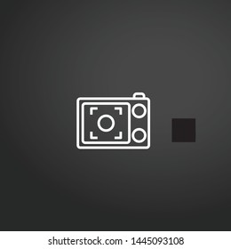 Photo Camera vector icon. Photo Camera concept stroke symbol design. Thin graphic elements vector illustration, outline pattern for your web site design, logo, UI. EPS 10.