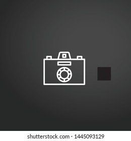 Photo Camera vector icon. Photo Camera concept stroke symbol design. Thin graphic elements vector illustration, outline pattern for your web site design, logo, UI. EPS 10.