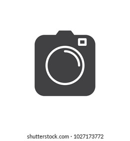 Photo camera vector icon. filled flat sign for mobile concept and web design. simple solid icon. Symbol, logo illustration. Pixel perfect vector graphics