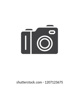 Photo camera vector icon. filled flat sign for mobile concept and web design. Digital Camera simple solid icon. Symbol, logo illustration. Pixel perfect vector graphics