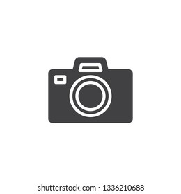 Photo camera vector icon. filled flat sign for mobile concept and web design. Digital camera glyph icon. Symbol, logo illustration. Pixel perfect vector graphics