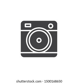 Photo camera vector icon. filled flat sign for mobile concept and web design. Square camera glyph icon. Symbol, logo illustration. Vector graphics