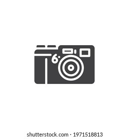 Photo camera vector icon. filled flat sign for mobile concept and web design. Retro Camera glyph icon. Symbol, logo illustration. Vector graphics