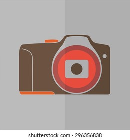 photo camera vector icon. Flat design