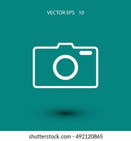 photo camera vector icon, flat design best vector icon