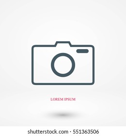 photo camera vector icon, flat design best vector icon