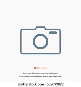 photo camera vector icon, flat design best vector icon
