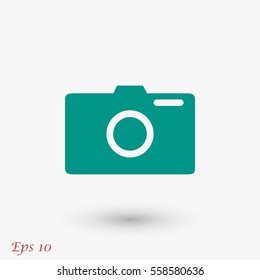 photo camera vector icon, flat design best vector icon