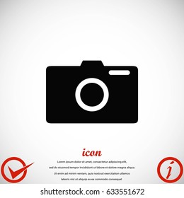 photo camera vector icon, flat design best vector icon