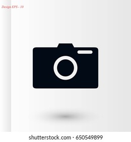 photo camera vector icon, flat design best vector icon