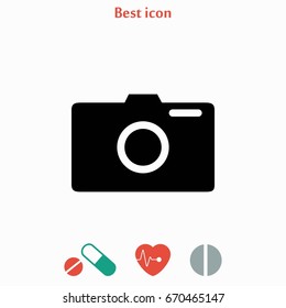 photo camera vector icon, flat design best vector icon