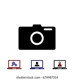 photo camera vector icon, flat design best vector icon