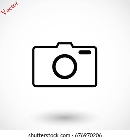 photo camera vector icon, flat design best vector icon