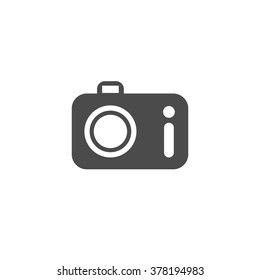 Photo camera. Vector icon grey