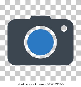 Photo Camera vector icon. Illustration style is flat iconic bicolor smooth blue symbol on a transparent background.
