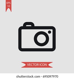 Photo camera vector icon, illustration symbol