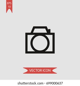 Photo camera vector icon, illustration symbol