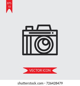Photo camera vector icon, illustration symbol